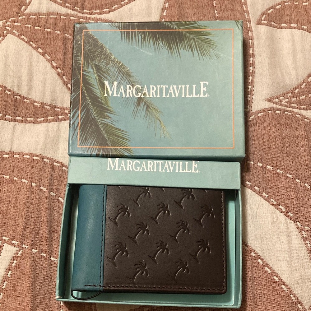 Margaritaville Brown Wallet with Teal Accent
